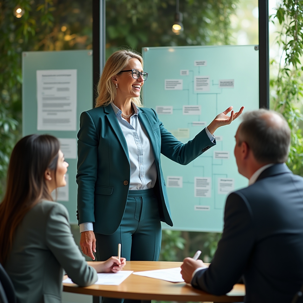 Coach providing strategic guidance to executive